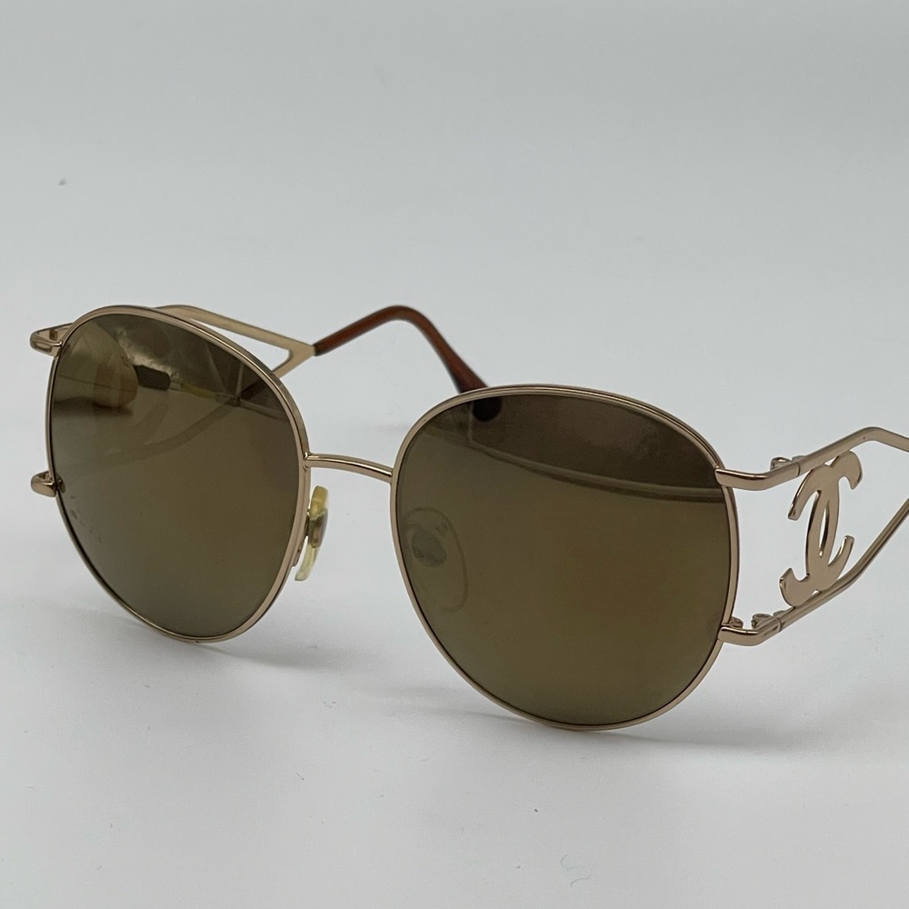 Chanel Vintage Miller 05258 Sunglasses Gold Mirror 90’s Italy Case Case Rare See - Picture 10 of 16